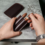 Quarles Leather Cigar Holder - Brown