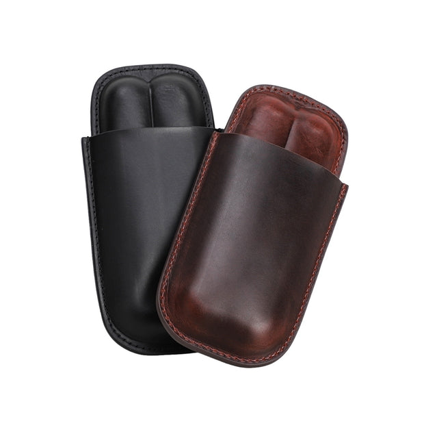Quarles Leather Cigar Holder - Brown