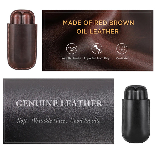 Quarles Leather Cigar Holder - Brown